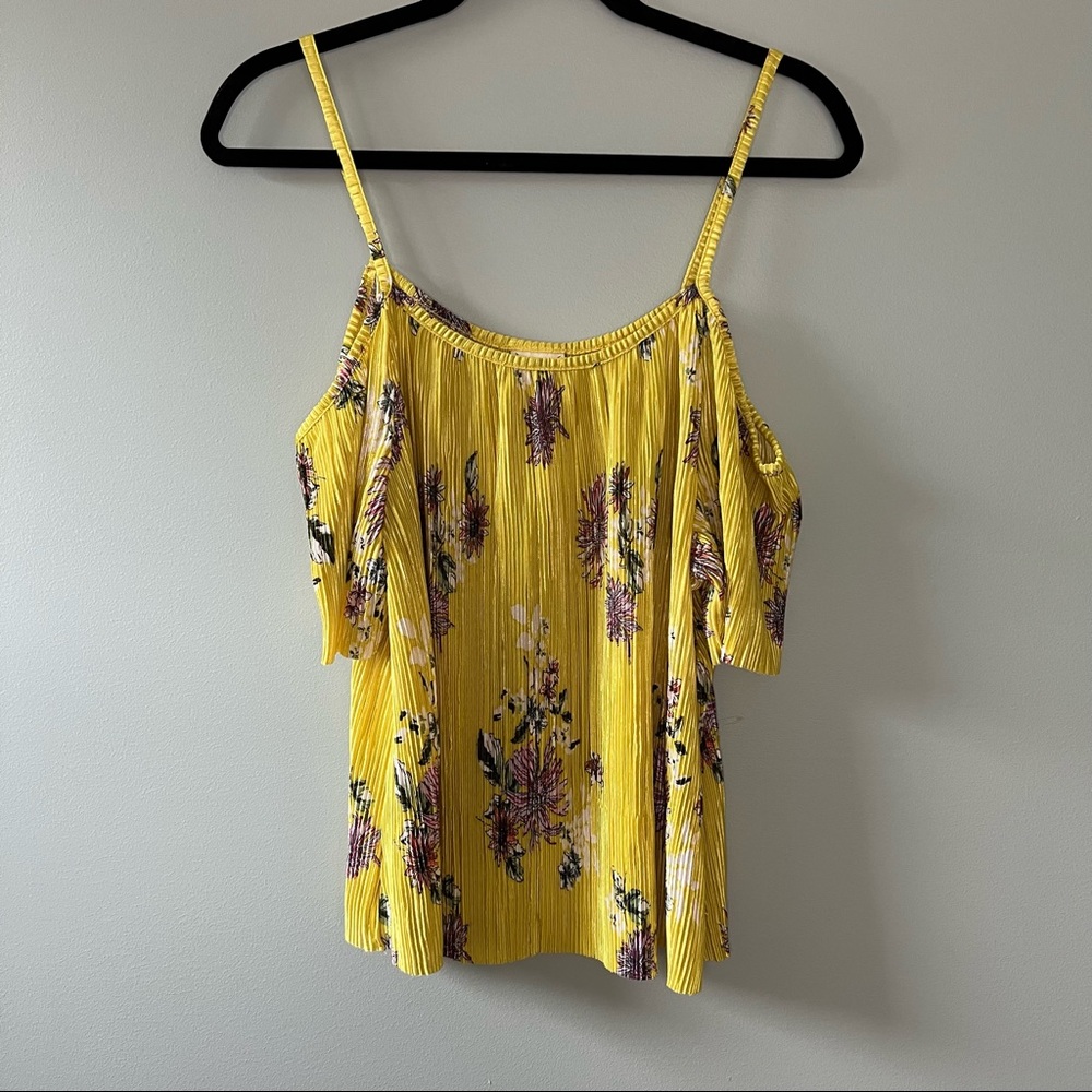 H.I.P. Off The Shoulder Yellow Floral Tee
